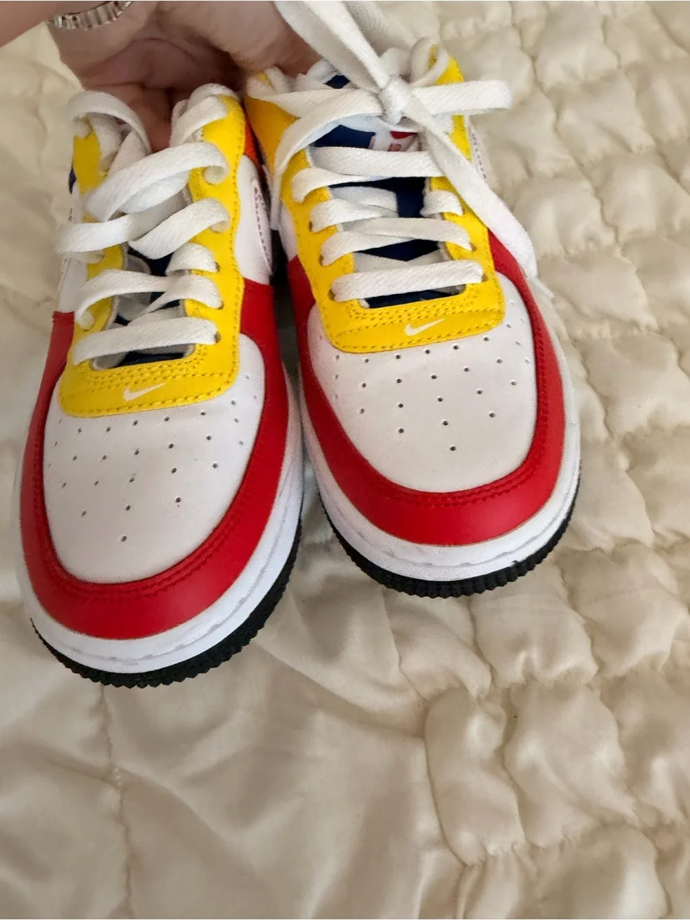 Nike Multicolor Low-Top Sneakers - White, Red, Blue, Yellow, Green